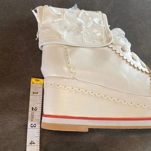 Women’s Platform Wedge Boots White Size EU 37 (6.5 US) NEW - Image 10
