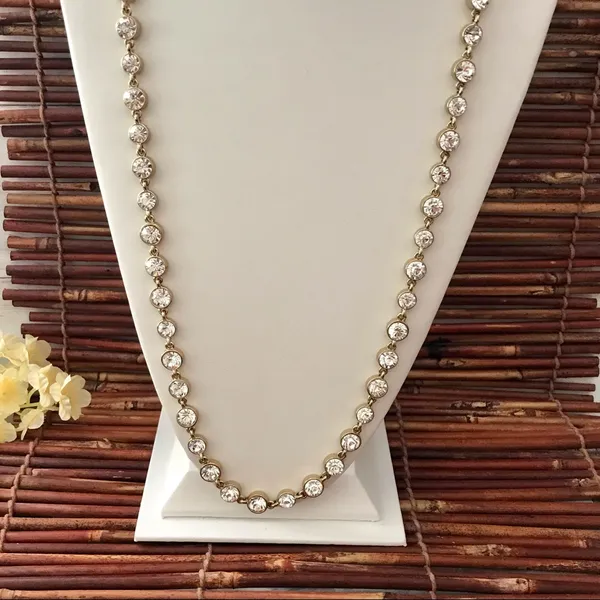 Chico's Brûlée Crystal & Gold Tone Long Necklace - Image 5