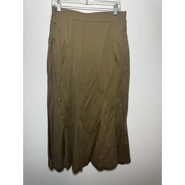 OGL Materica Green Ribbed Knit Maxi Skirt High Waisted Elastic Size M NWT - Image 2