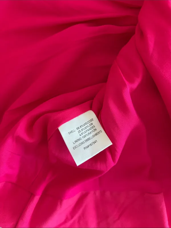 Hello Molly Looking Luxe Strapless Pleated Flared Mini Dress Pink Size Large 8 - Image 9