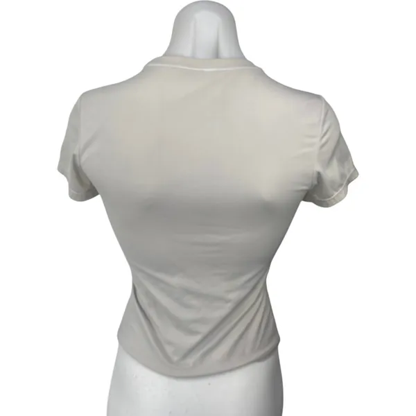Qinsen Women's Gray Short Sleeve Crew Neck Slim Stretch T Shirt Tee Top Size S - Image 2