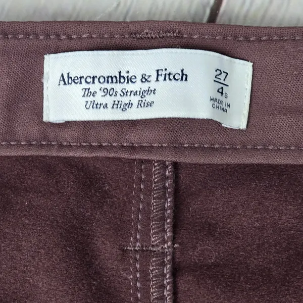Abercrombie & Fitch 90s Straight Ultra High Rise Faux Leather Pants Brown 27/4S - Image 4