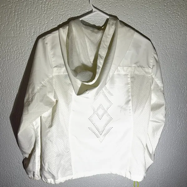 FILA Women’s White Lightweight Windbreaker Jacket Half Zip, Hooded - Image 4