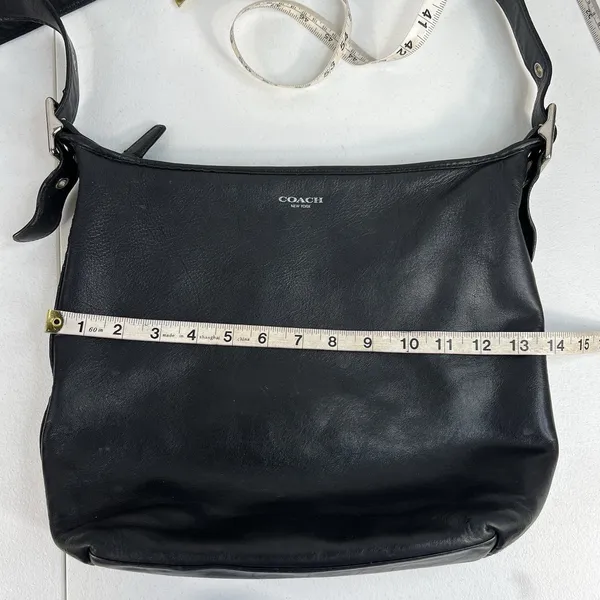 Coach Medium Shoulder Bag Legacy Penny Hobo 19889 Silver Hardware Black Leather - Image 15