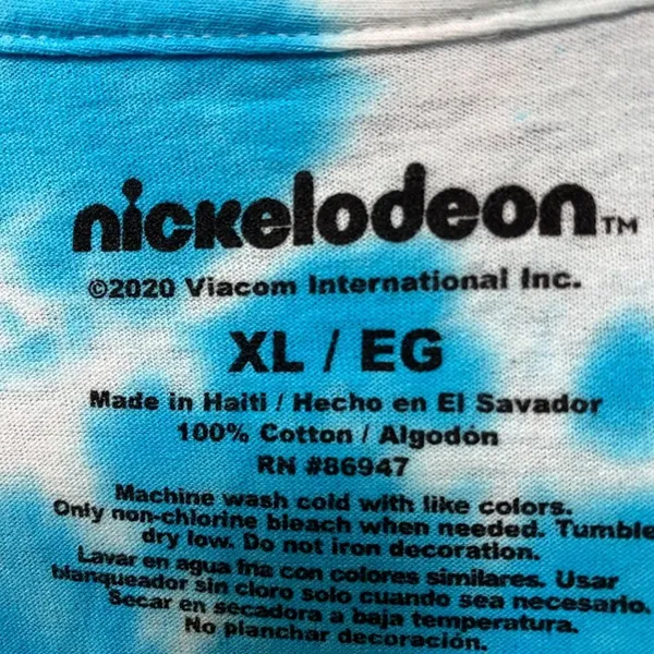 Nickelodeon Best Of Blue/white tie dye Tshirt size Extra Large - Image 3