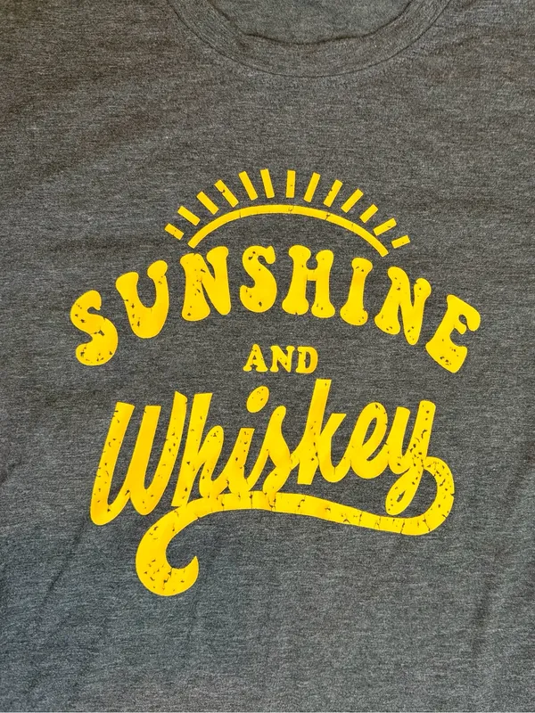 Sunshine and Whiskey Graphic Tee XL Country Concert Coastal Cowgirl Vibes - Image 2