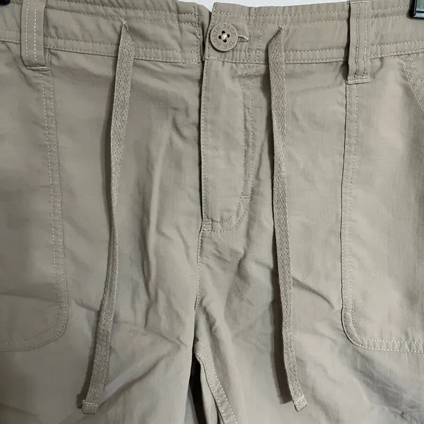 The‎ North Face Womens Tan Khaki Hiking Shorts Size 16 Drawstring Nylon Trekking - Image 3