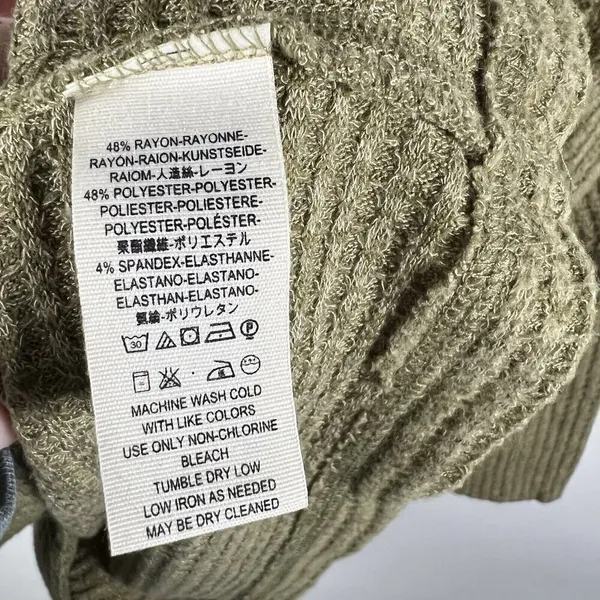 Free‎ People We The Free Turtleneck Sweater Olive Green Ribbed Women’s Size XS - Image 6