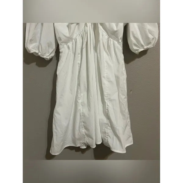 Abercrombie & Fitch White Puff Sleeve Cottagecore Mini Dress Women’s Size Medium - Image 5
