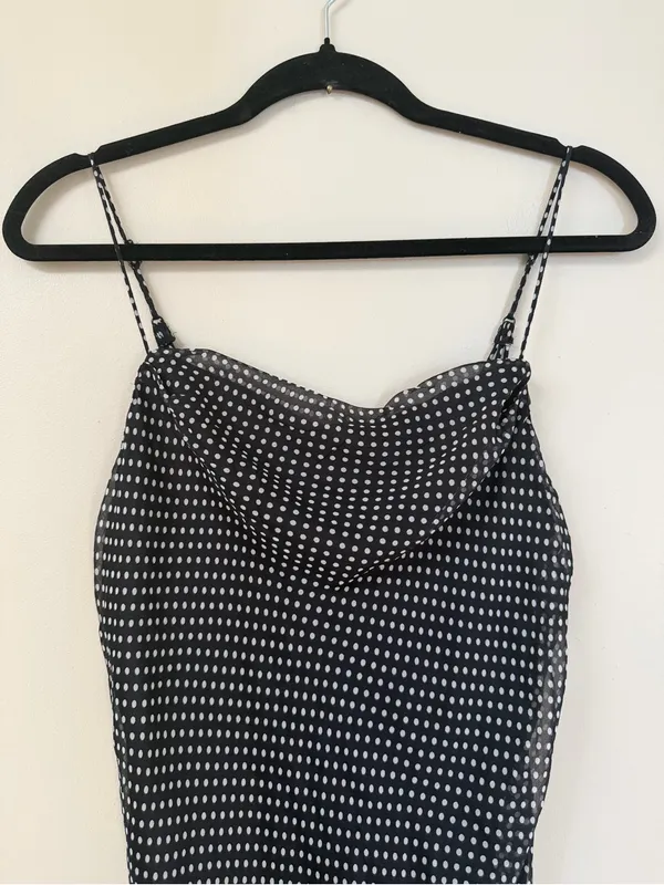 Urban Outfitters Sheer Black Polkadot Slip Maxi Dress - Image 6