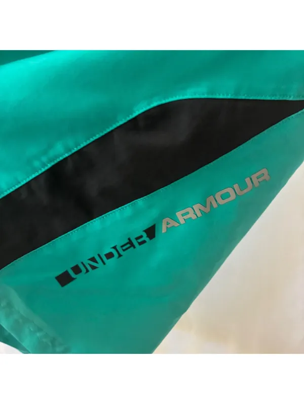 Under Armour HeatGear Womens Running Shorts Teal Green Black Athletic Size Med - Image 3