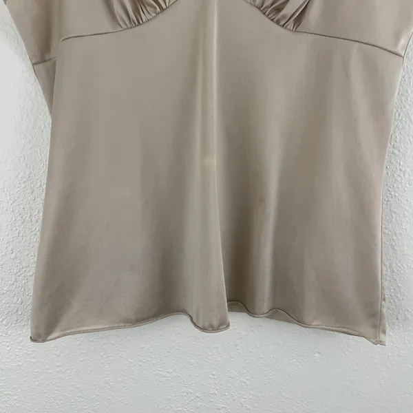Vanity Fair Vintage Champange Beige Lace Trim Spaghetti Strap Camisole Top - Image 3