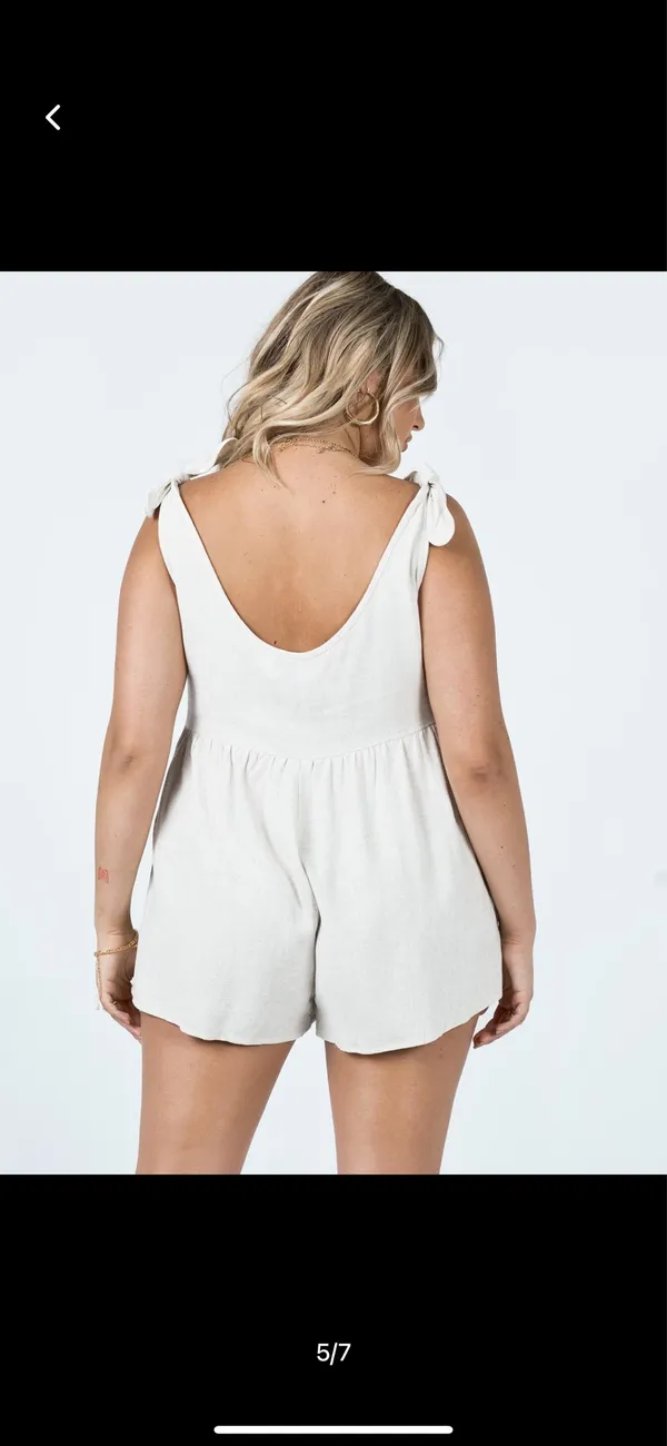 Princess Polly Tay Romper Beige - Image 3