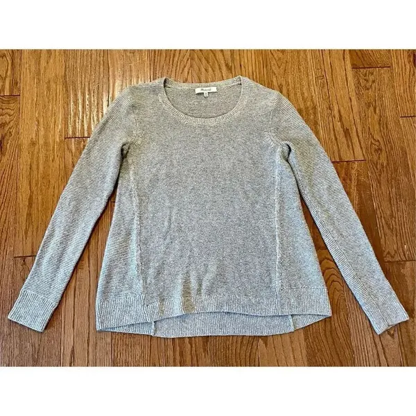Madewell cotton blend grey knit crewneck sweater xxs - Image 3