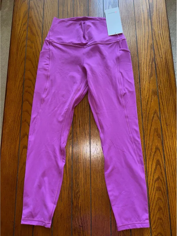 Lululemon Align With Pockets High Rise 25” Vivid Plum Double Lined Size 8 NWT - Image 3