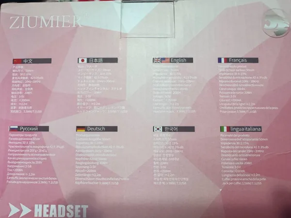 Ziumier pro gaming headset Pink - Image 3