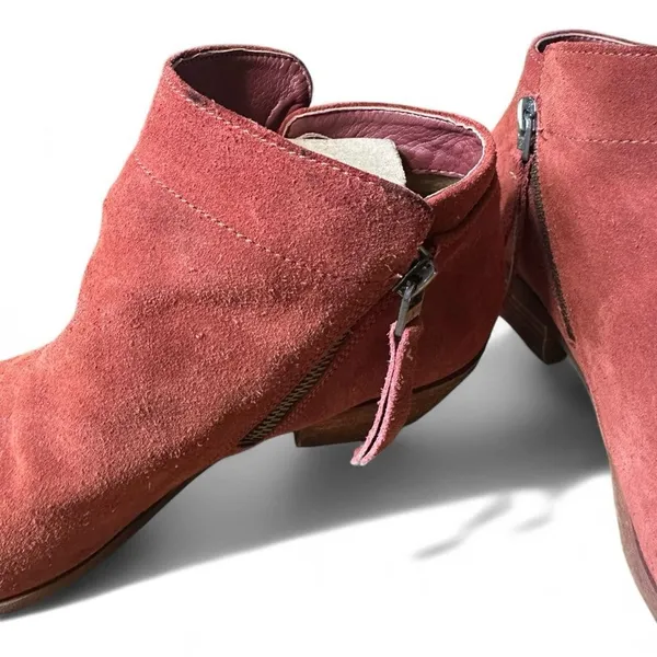Sam Edelman Packer Women Size 8 Burgundy Suede Ankle Boots Western Booties - Image 4