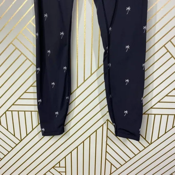 Alala Base Tight Leggings Palm Tree‎ Print Embroidered Stretch Black Size XS - Image 5