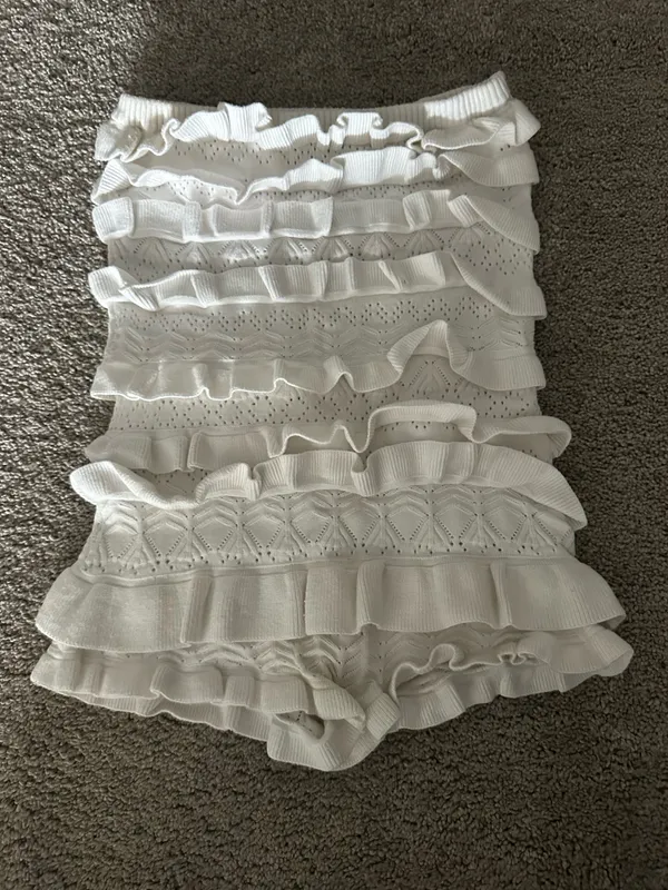 Edikted Robin Ruffle Knit Romper - Image 4