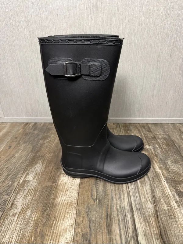 Kamik Black Tall Waterproof Rain Boot with Side Buckle Size 7 - Image 8