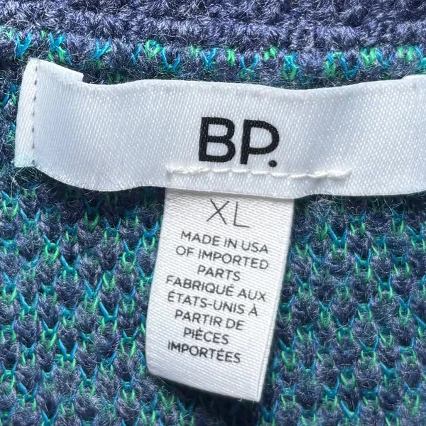 Nordstrom‎ BP Relaxed Polo Blue Teal Green Plaid Pullover Sweater XL Acrylic - Image 4