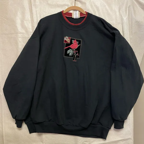 Vintage Grandma Cardinal Women’s Sweater Top Stitch by Morning Sun Size 2X - Image 6