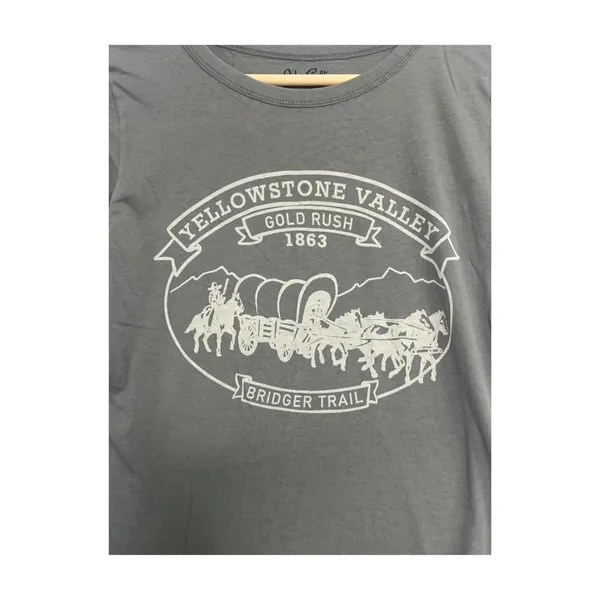 John Galt Tee Shirt Womens Small Gray Yellowstone Valley Graphic Western Casual - Image 4