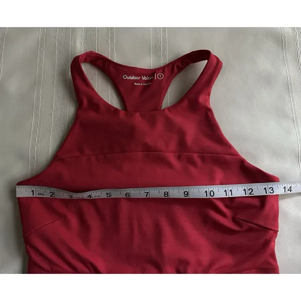 Outdoor Voices Red 2-Piece Activewear Set Racerback Sports Bra + Shorts S - Image 5