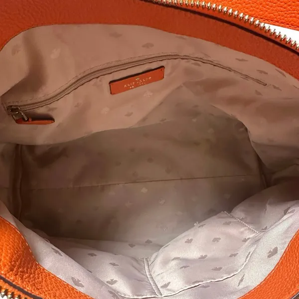 Kate Spade Pebbled Leather Shoulder Bag in the color Coral Buds Orange - Image 6