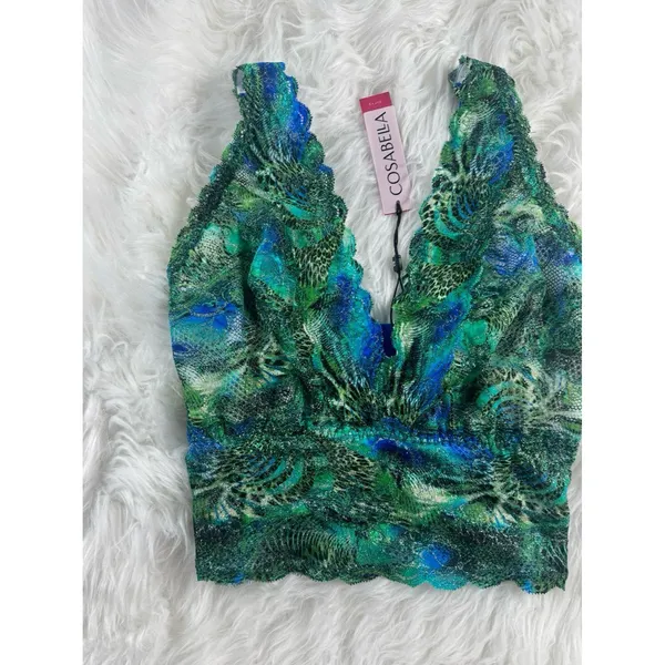 Cosabella Printed Curvy Plunge Longline Bralette Nirvana Size XS - Image 5