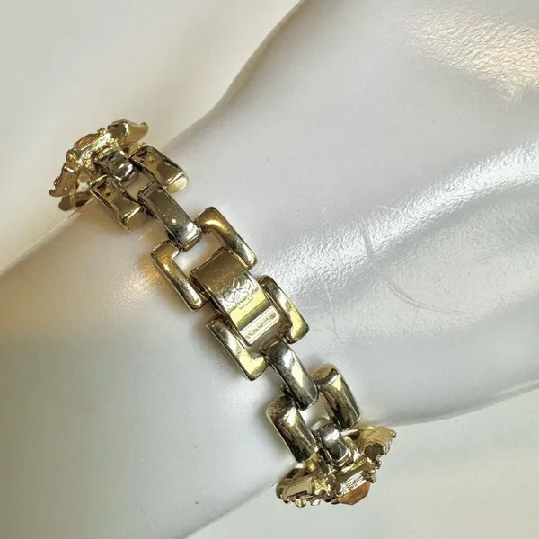 Ann Taylor Gold Tone Crystal Bracelet - Image 7