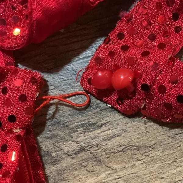 Sexy Retro Vintage 90s Red Sequin Floor Length Formal Gown Halter Neck Leg Slit - Image 15