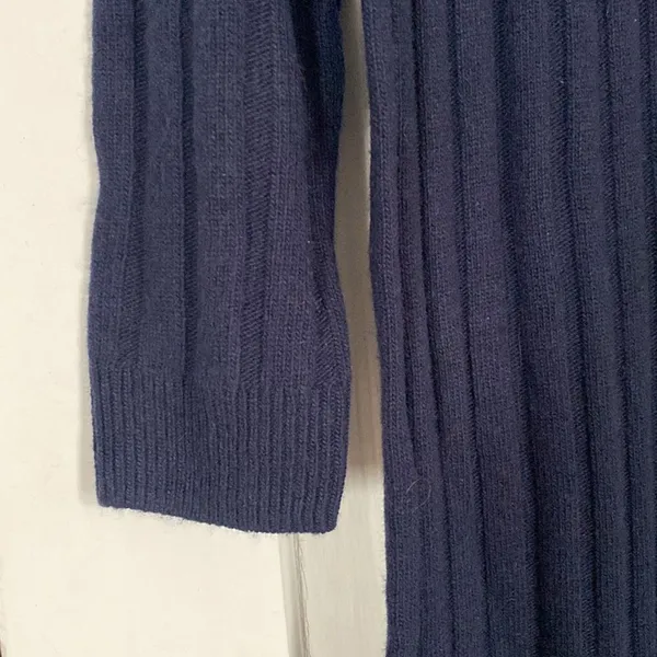 NWT Madewell Navy Ribbed Wool Blend Midi Sweater Dress Size Small - Image 9