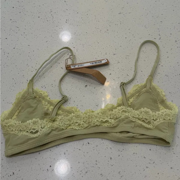 SKIMS Fits Everybody Lace Scoop Bralette - Sage $38 sold out medium - Image 4