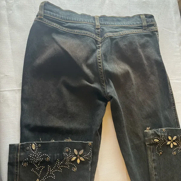 Paris Blues Black Flare Jeans with Embellishments - Image 7
