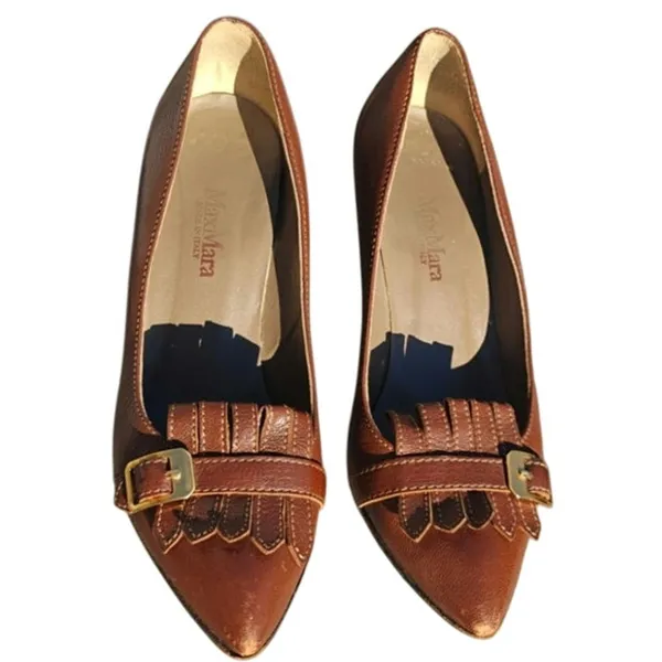 Vintage Brown Max Mara Pointed toe pumps sz 39/8.5 - Image 2