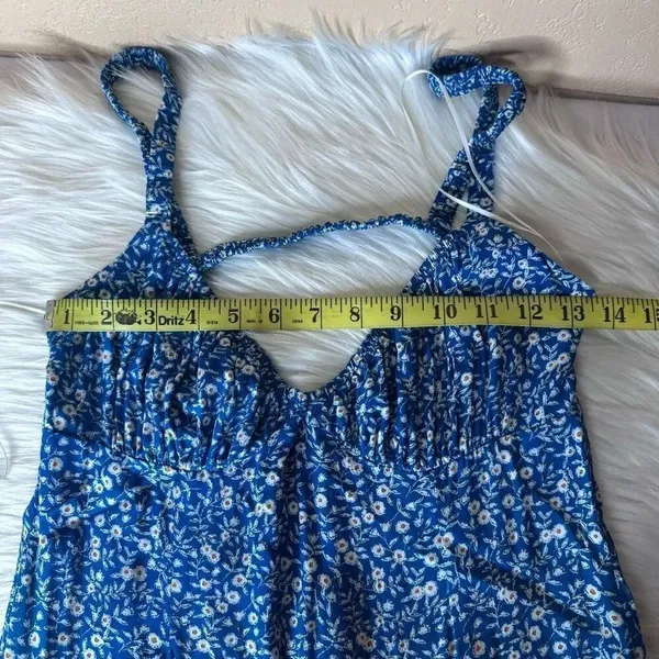 Princess Polly Georgia Midi Dress Navy Lower Impact Size 4 - Image 8