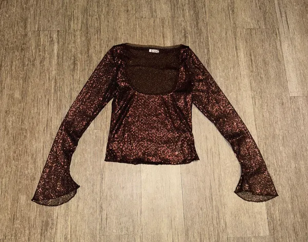 Free People NWOT Late Night Disco Layering Top in Hot Fudge Sequin - Small - Image 3