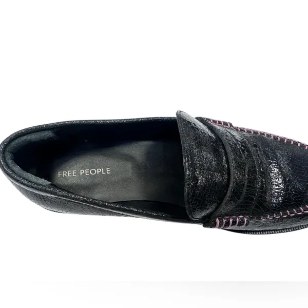 NWOT Free People Blanket Stitch Loafers in Black - Image 5