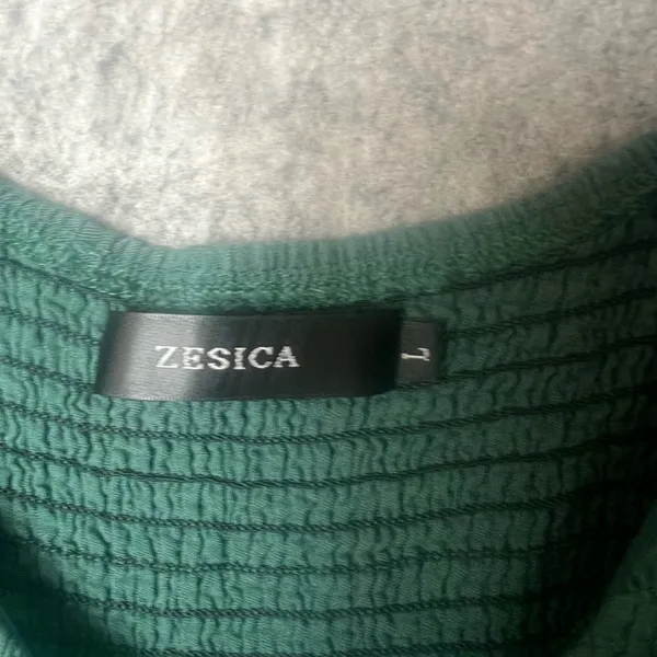 Zesica Woman’s Size Large tiered smocked mini Green‎ Long Sleeve Dress - Image 2