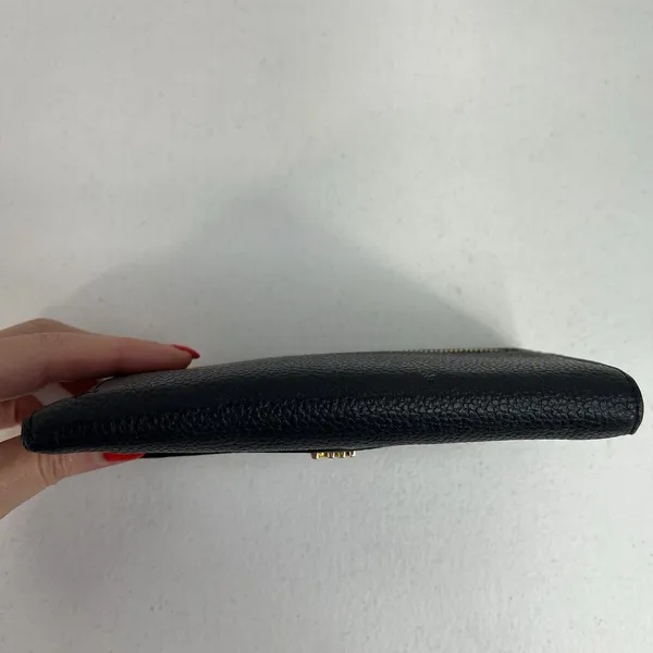 MICHAEL‎ KORS Envelope Wallet Large Black Pebble Leather Tri-Fold Gold Tone Logo - Image 6