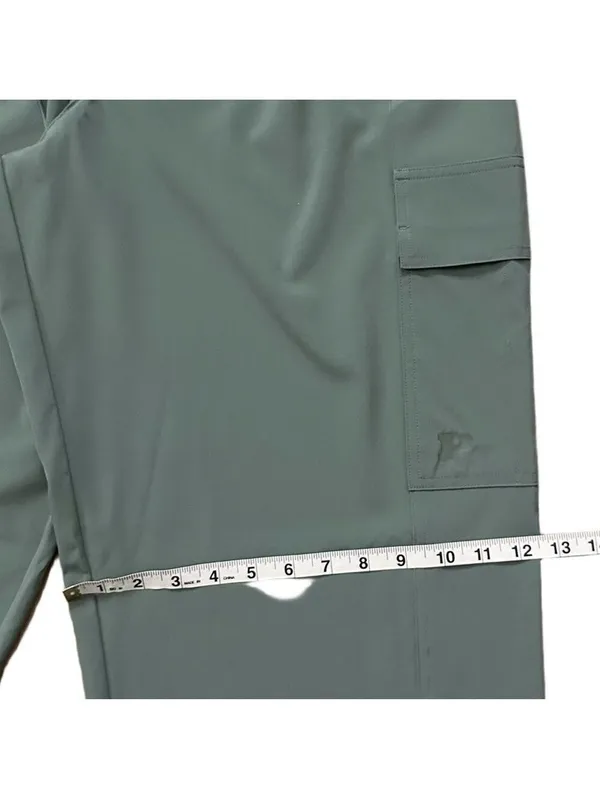 PINK Tech Stretch Cargo Parachute Pants Green Size Large - Image 11