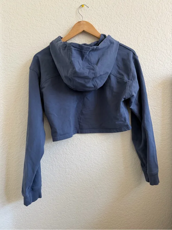 Lululemon All Yours Cropped Hoodie Sweater‎ Navy Blue 8 - Image 6