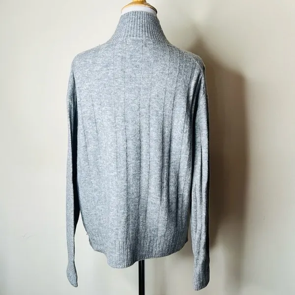 J. Crew Gray Wool Blend Relaxed Fit Mock Neck Sweater - Image 5
