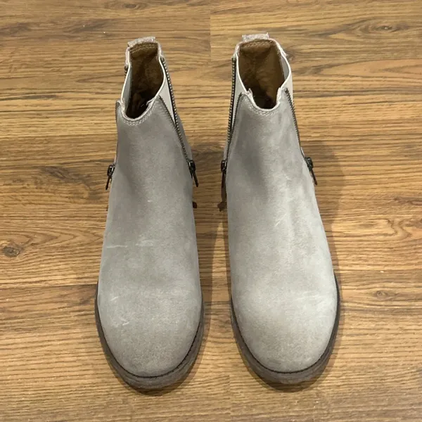 Frye Carly Double Zip Suede Leather Ankle Boots Women's Size 7.5 B Tan - Image 4