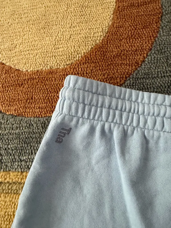 ABS Allen Schwartz Aritzia Tna CozyFleece Boyfriend Sweat Shorts Light Blue Women’s Size Small - Image 5