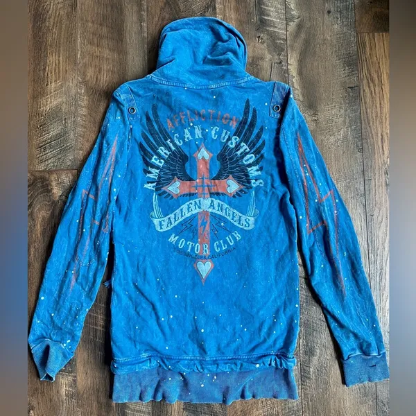Affliction American Customs Moto Club LA Women’s Sz. M Zipper Top - Image 4