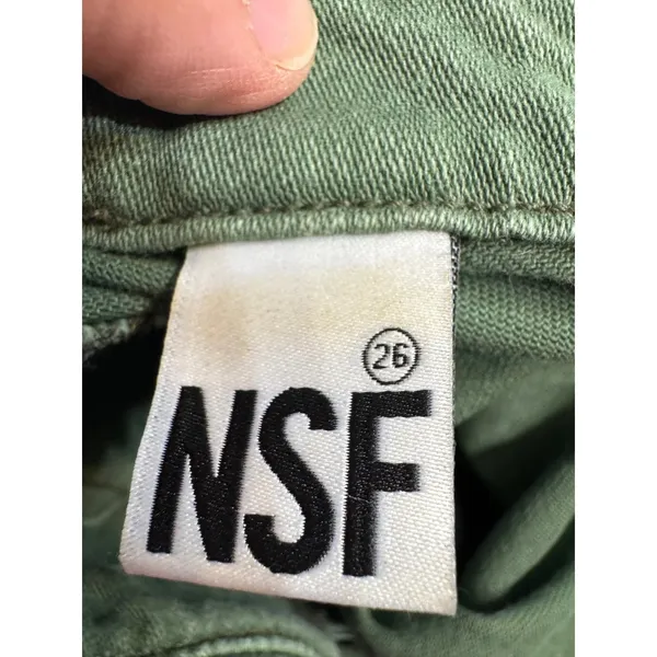 NSF Clothing Green Utility Jumpsuit Flare Leg Button‎ Up Women's Size 26 - Image 5
