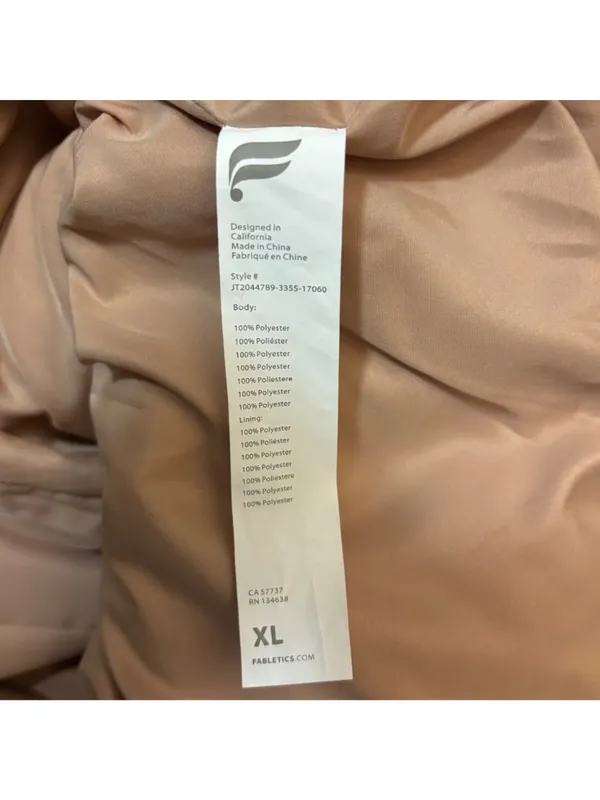 Fabletics Wander Cropped Puffer Jacket Size XL Desert - Image 8