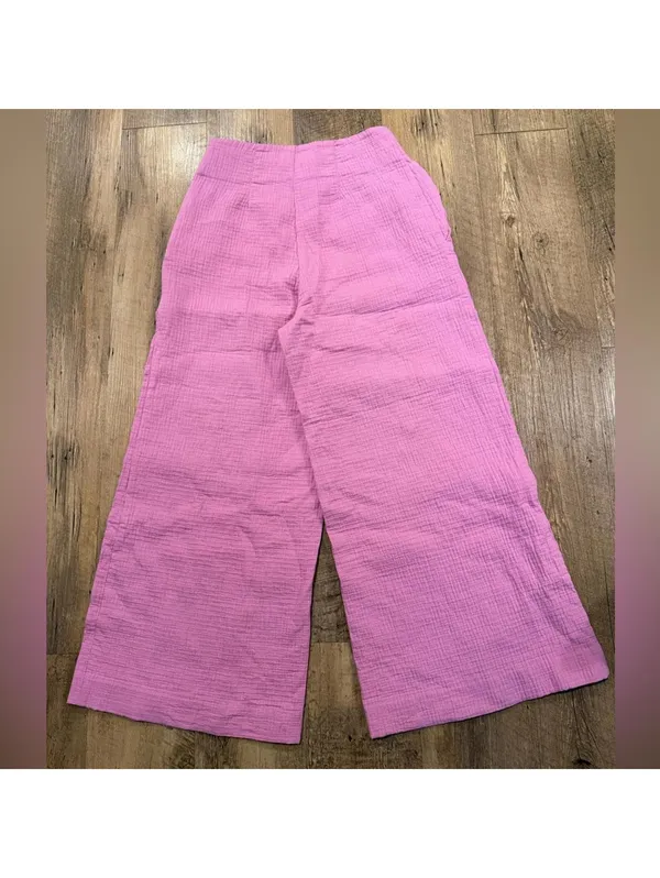 Maeve for Anthropologie Hot Pink Soft Cotton Wide-Leg Pants Women’s 0 - Image 7
